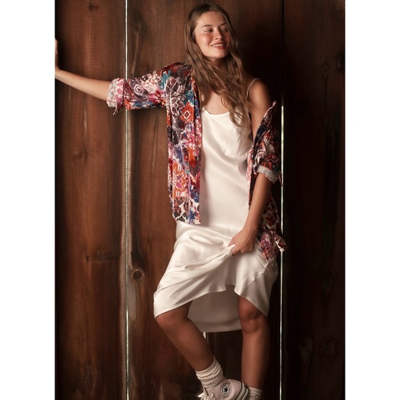 Anthropologie Pilcro The Hadley Velvet Relaxed Button-down Shirt in Pink Sz. 2X - Picture 2 of 14